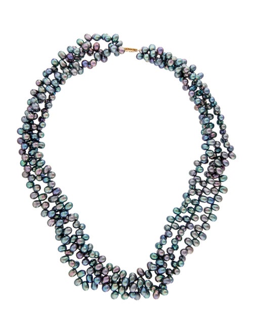 Necklace 14K Dyed Pearl Multistrand Necklace