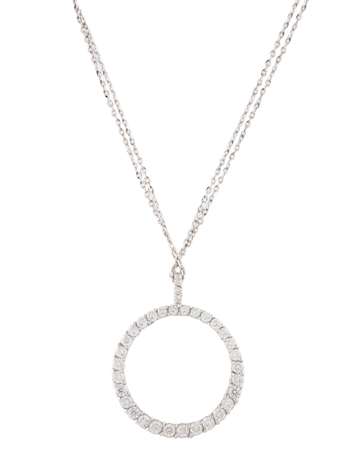 Necklace 14K 3.81ctw Diamond Circle Pendant Necklace