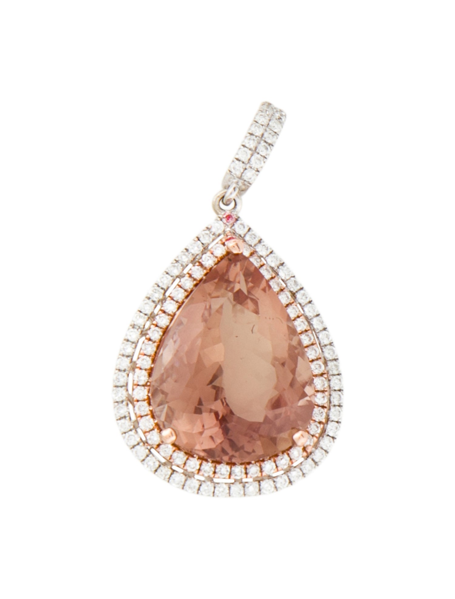 Necklace 14K 8.95ct Feldspar & Diamond Pendant