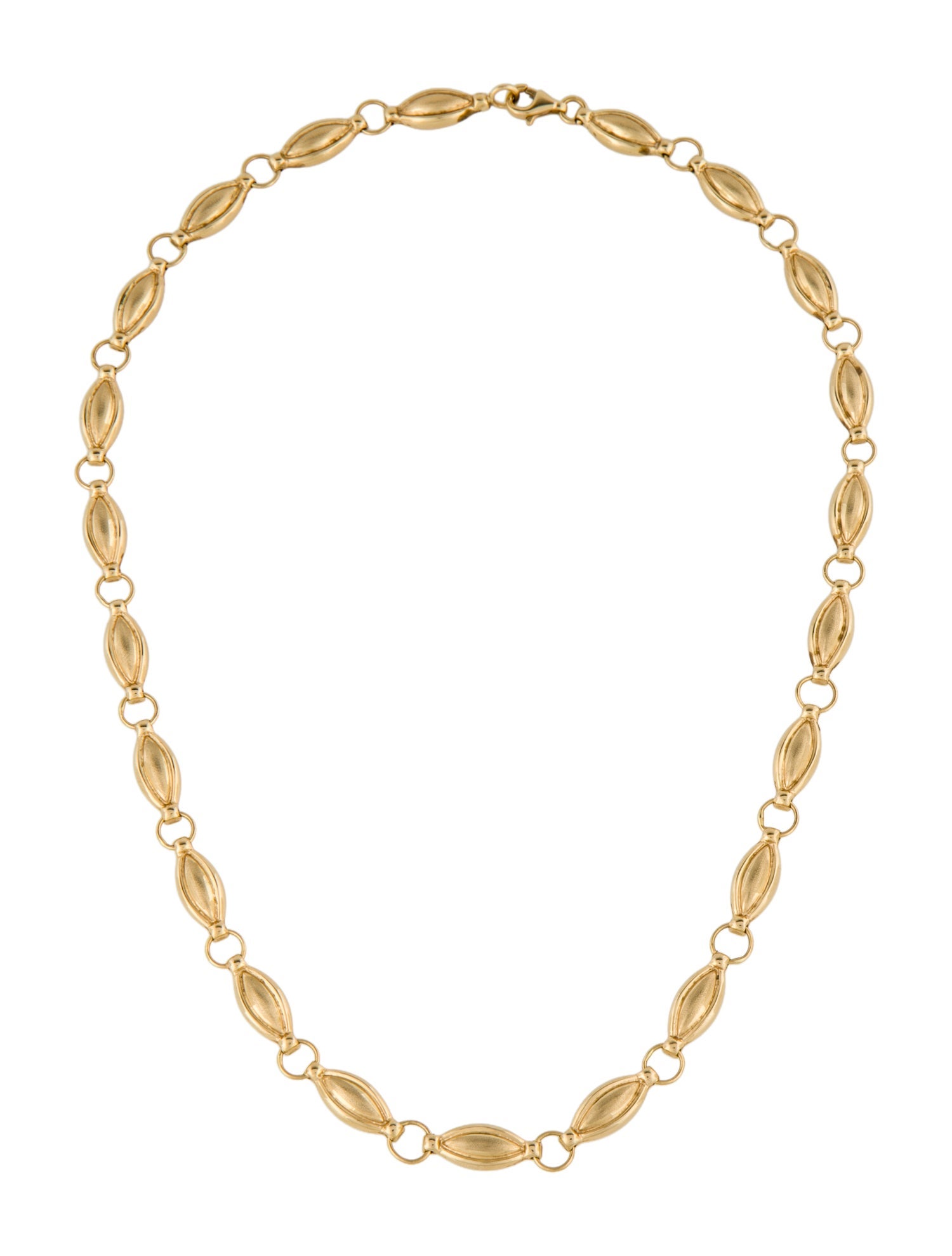 Necklace 14K Textured Link Chain Necklace