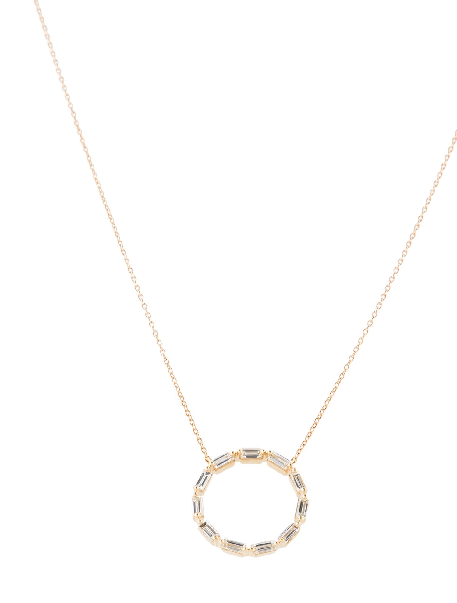 Necklace 14K Diamond Open Circle Pendant