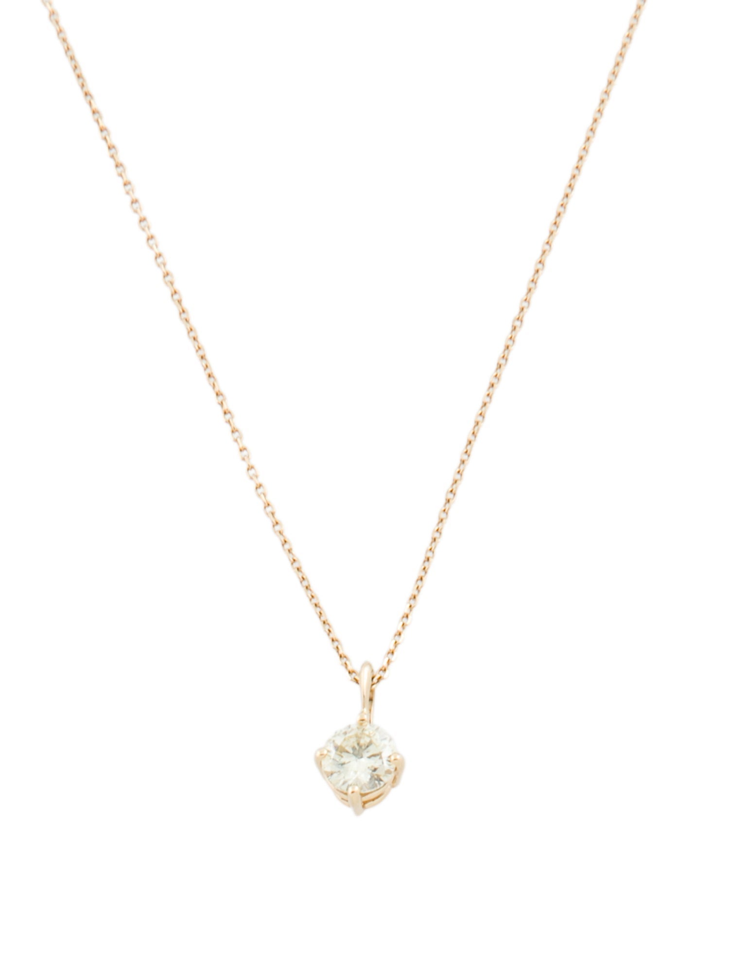 Necklace 14K 0.59ct Diamond Solitaire Pendant