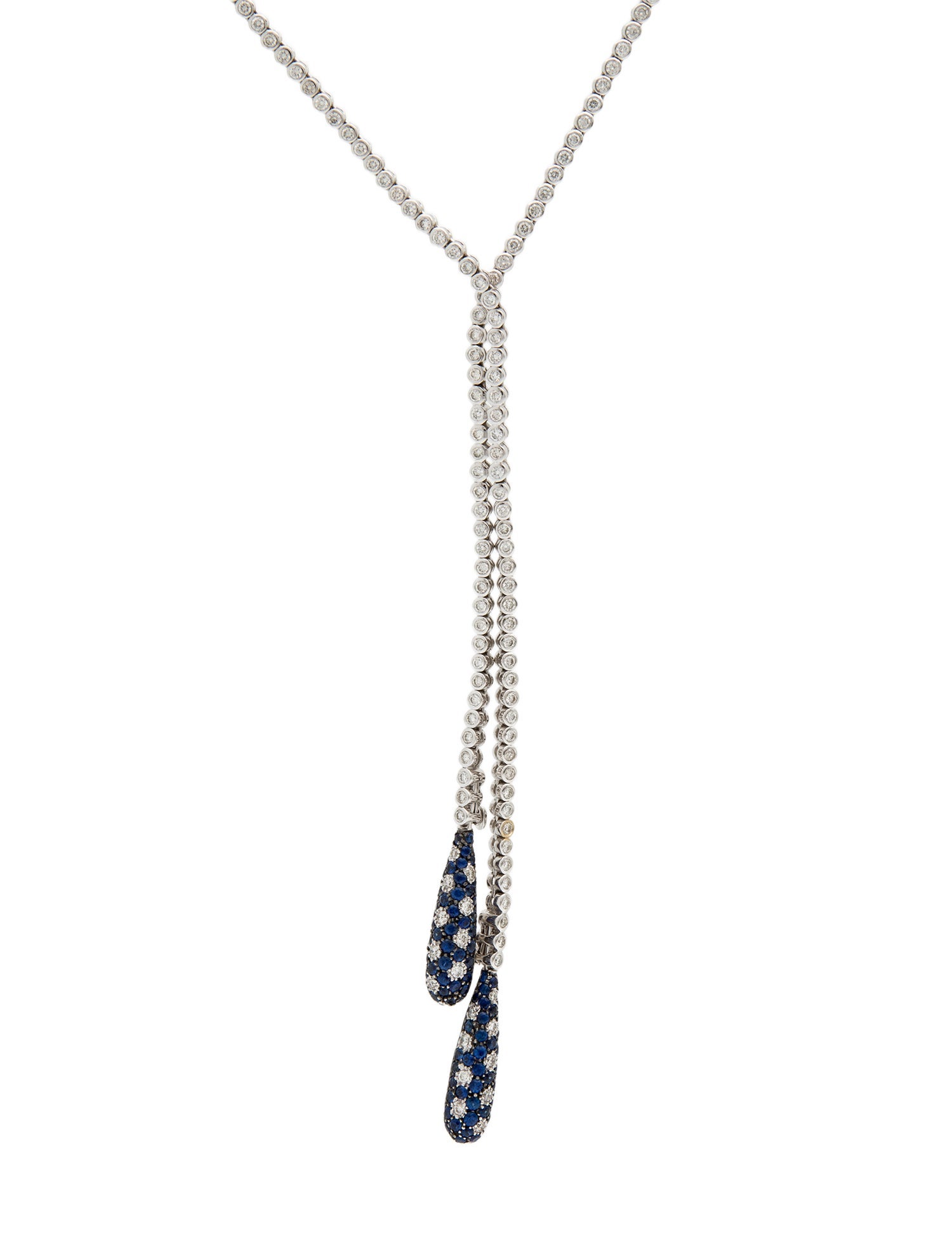 Necklace 18K 2.53ctw Sapphire & Diamond Lariat