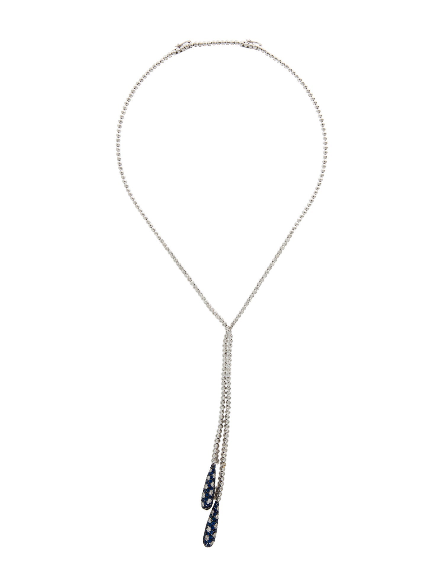 Necklace 18K 2.53ctw Sapphire & Diamond Lariat