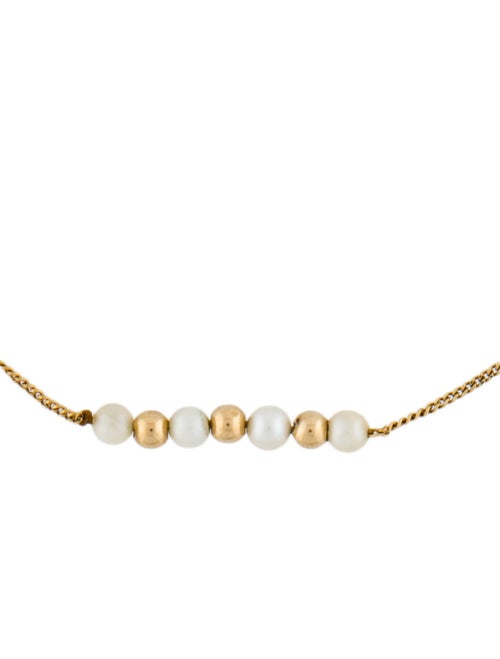 Necklace 14K Cultured Pearl Bead Station Necklace