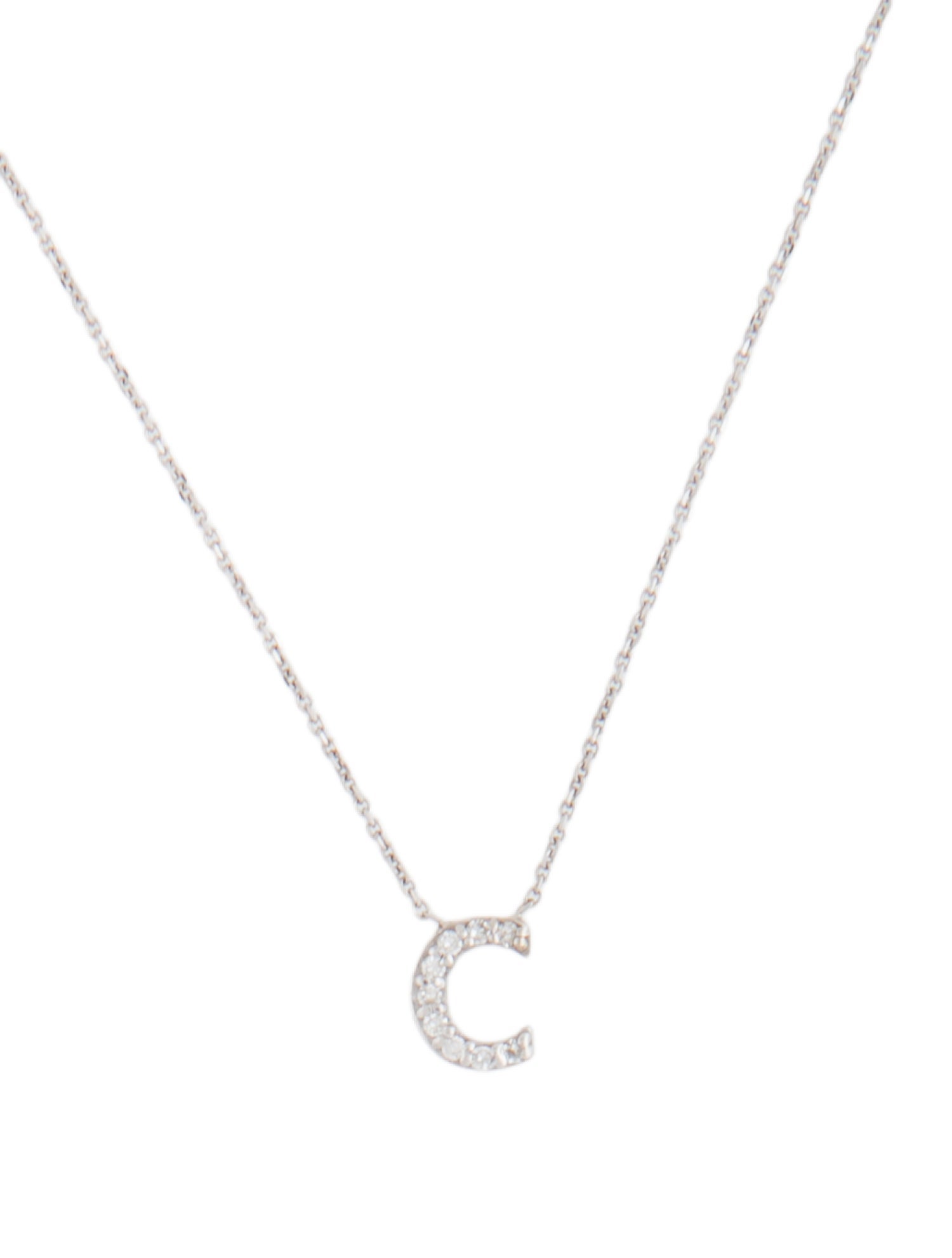 Necklace 14K 'C' Initial Pendant Necklace