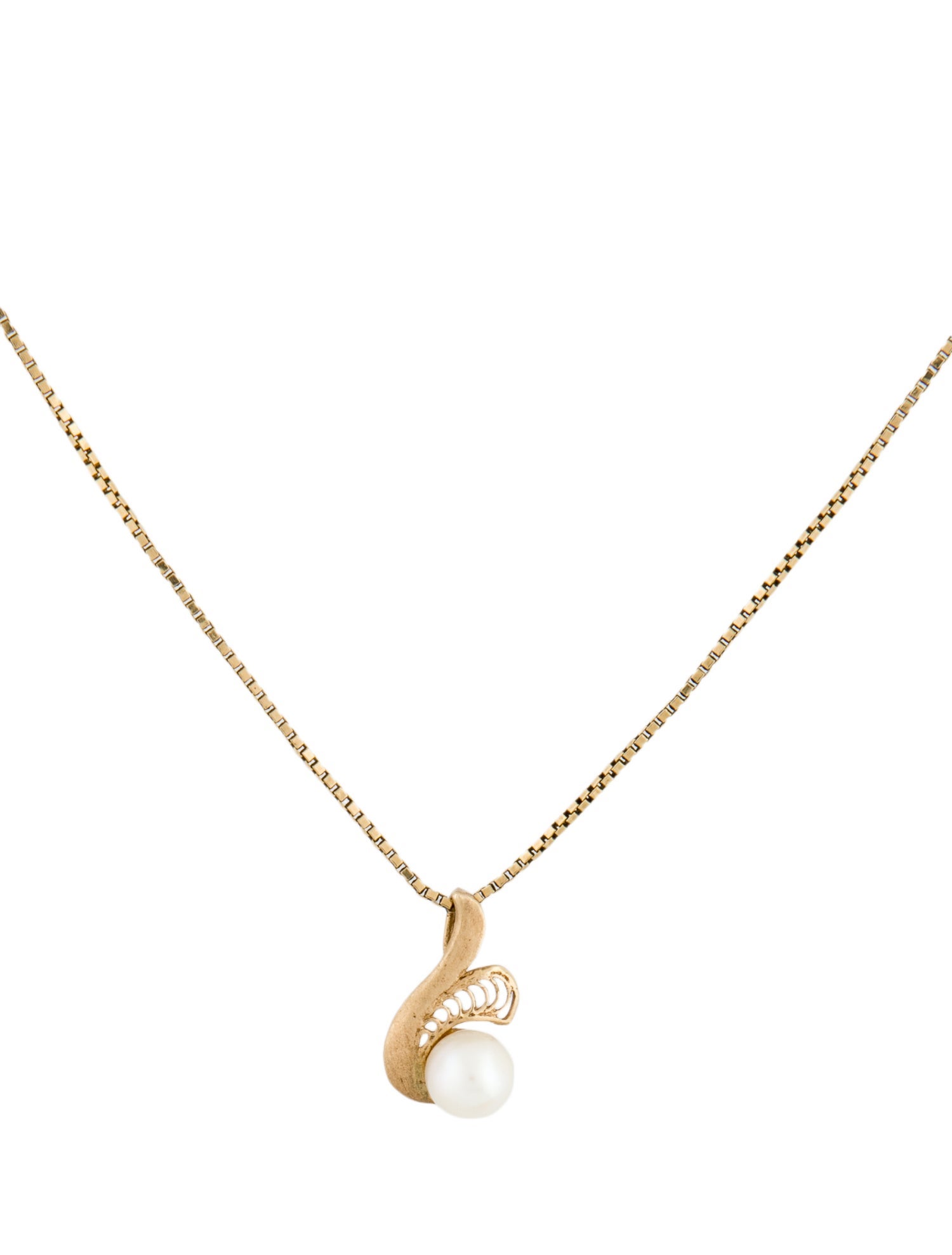 Necklace 14K Pearl Pendant Necklace