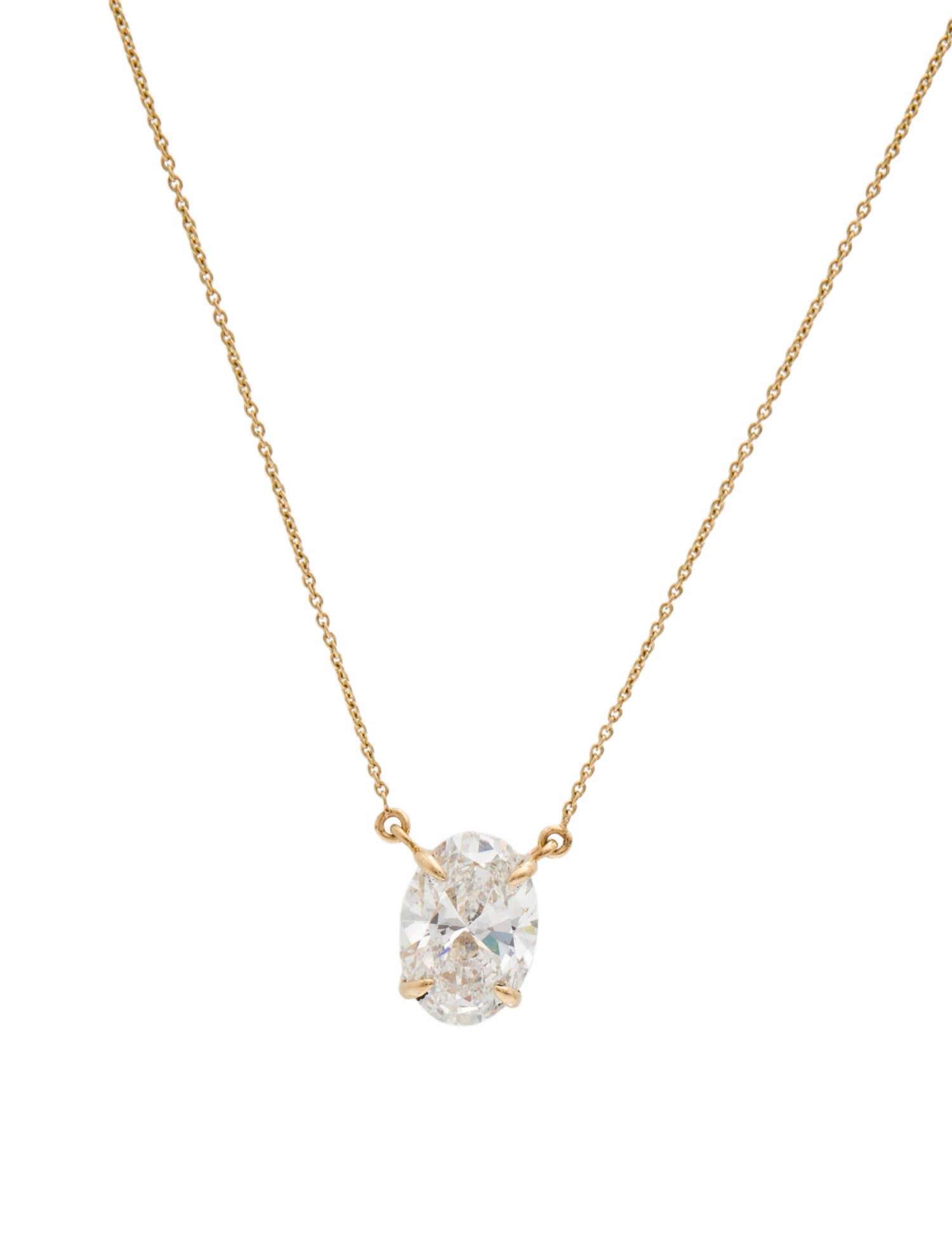 Necklace 18K 4.58ct Lab-Grown Diamond Pendant Necklace