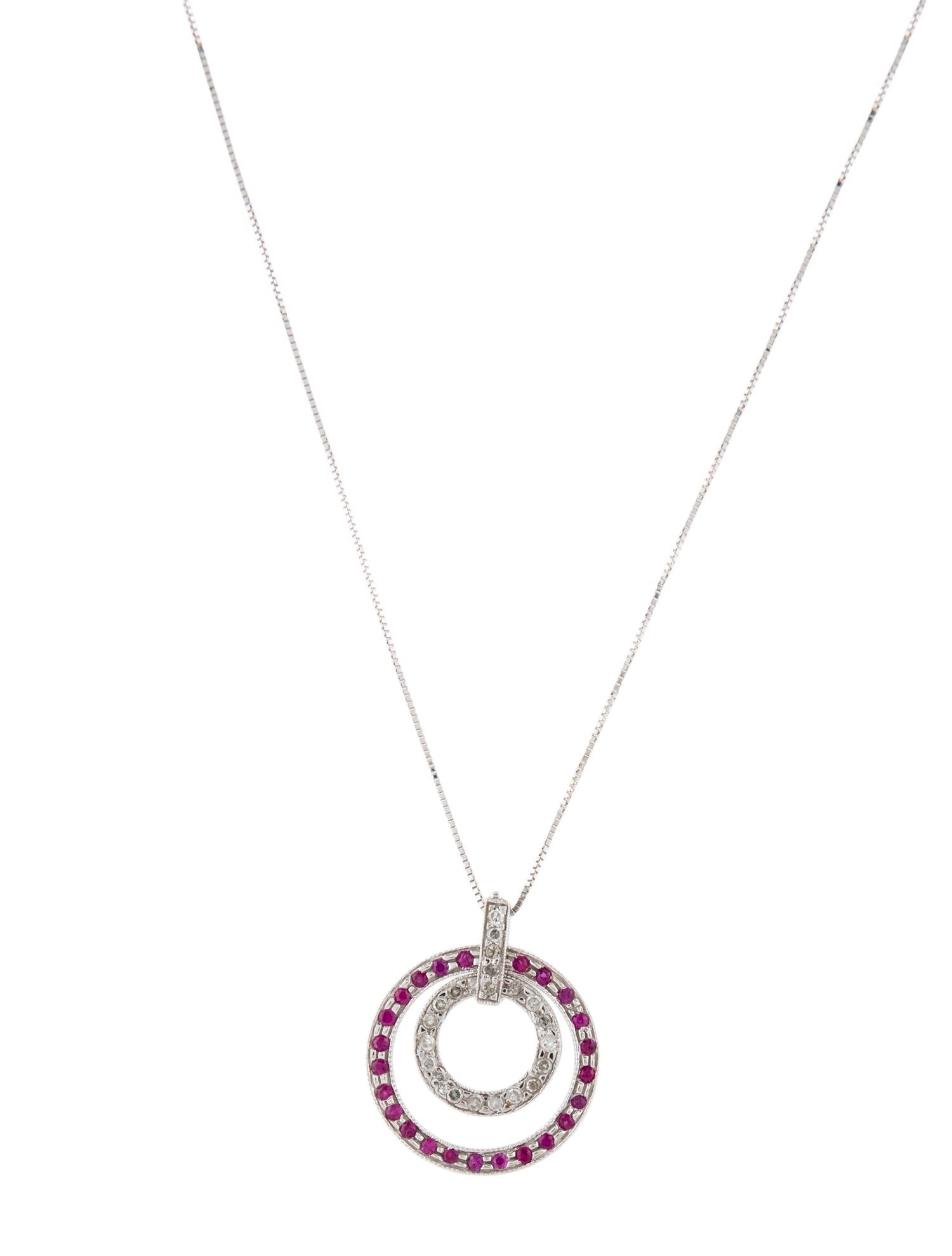 Necklace 14K Ruby & Diamond Pendant