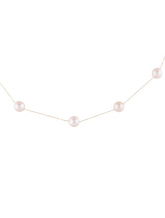 Necklace 18K Pearl Station Necklace