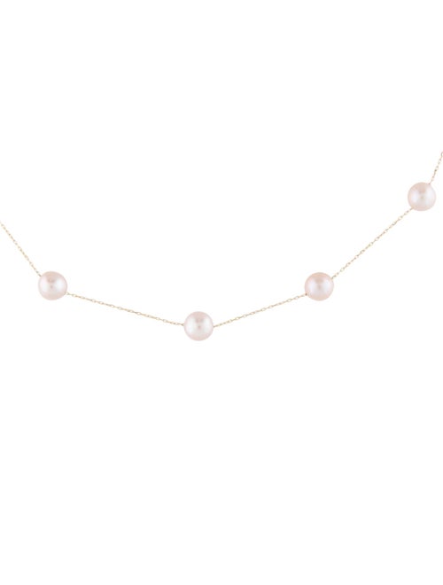 Necklace 18K Pearl Station Necklace