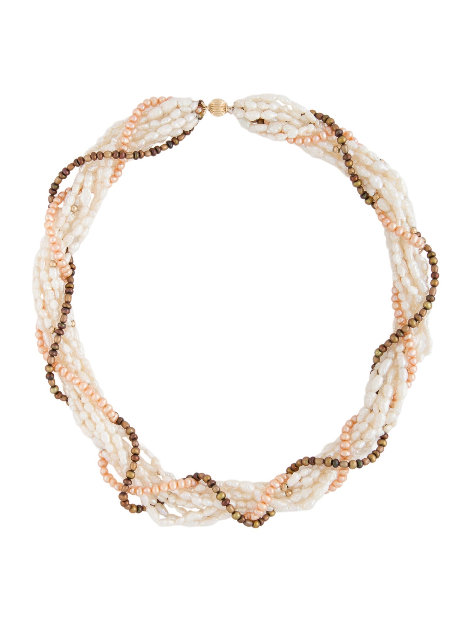 Necklace 14K Dyed Pearl Multistrand Necklace