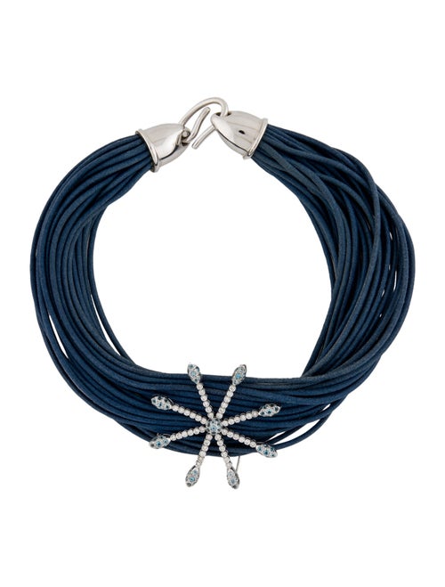 Necklace 18K Topaz & Diamond Multi Strand Necklace