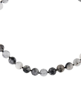 Necklace 14K Tourmalinated Quartz Bead Necklace