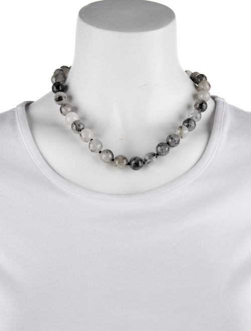 Necklace 14K Tourmalinated Quartz Bead Necklace