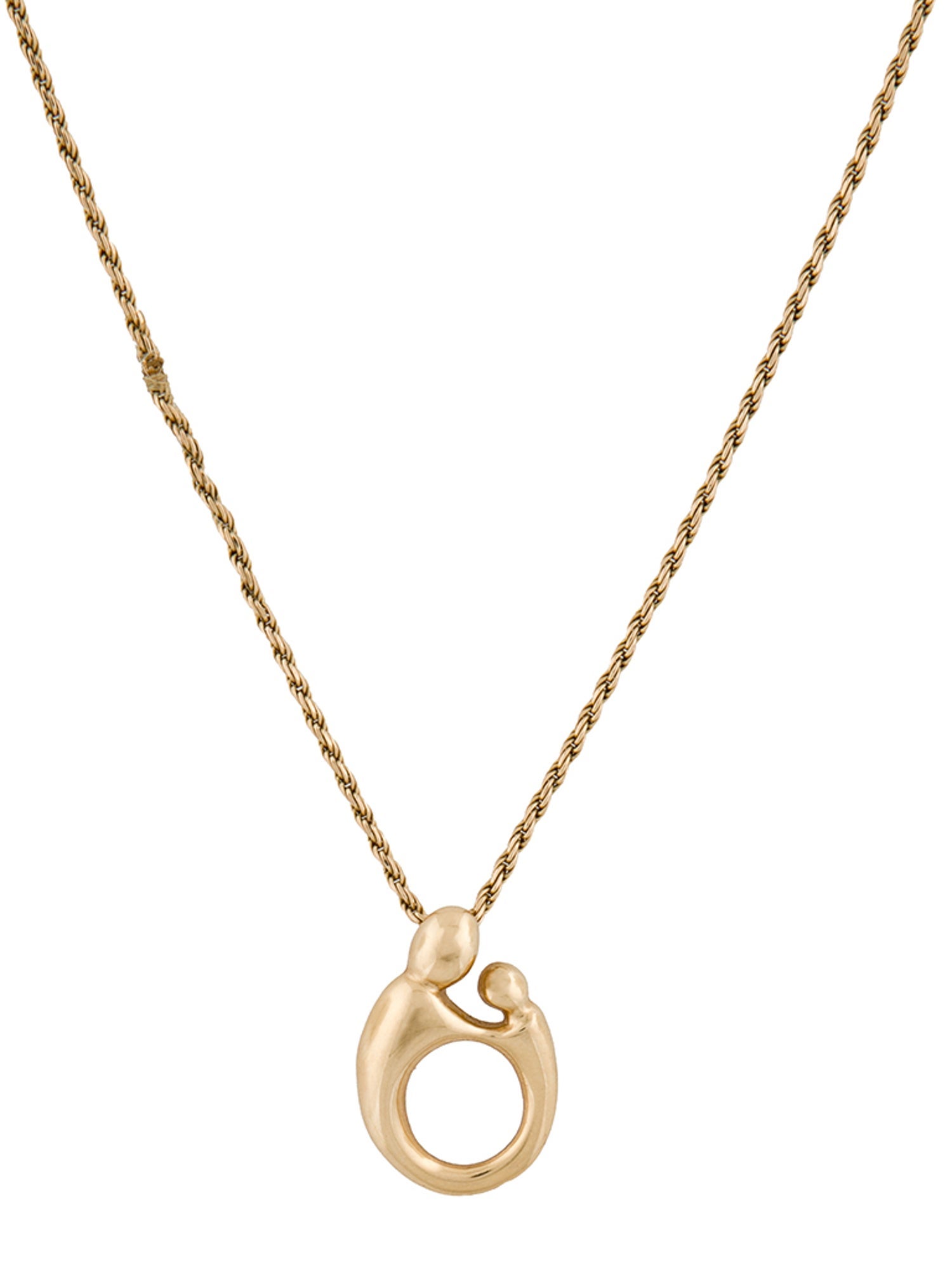 Necklace 14K Mother & Child Pendant Necklace