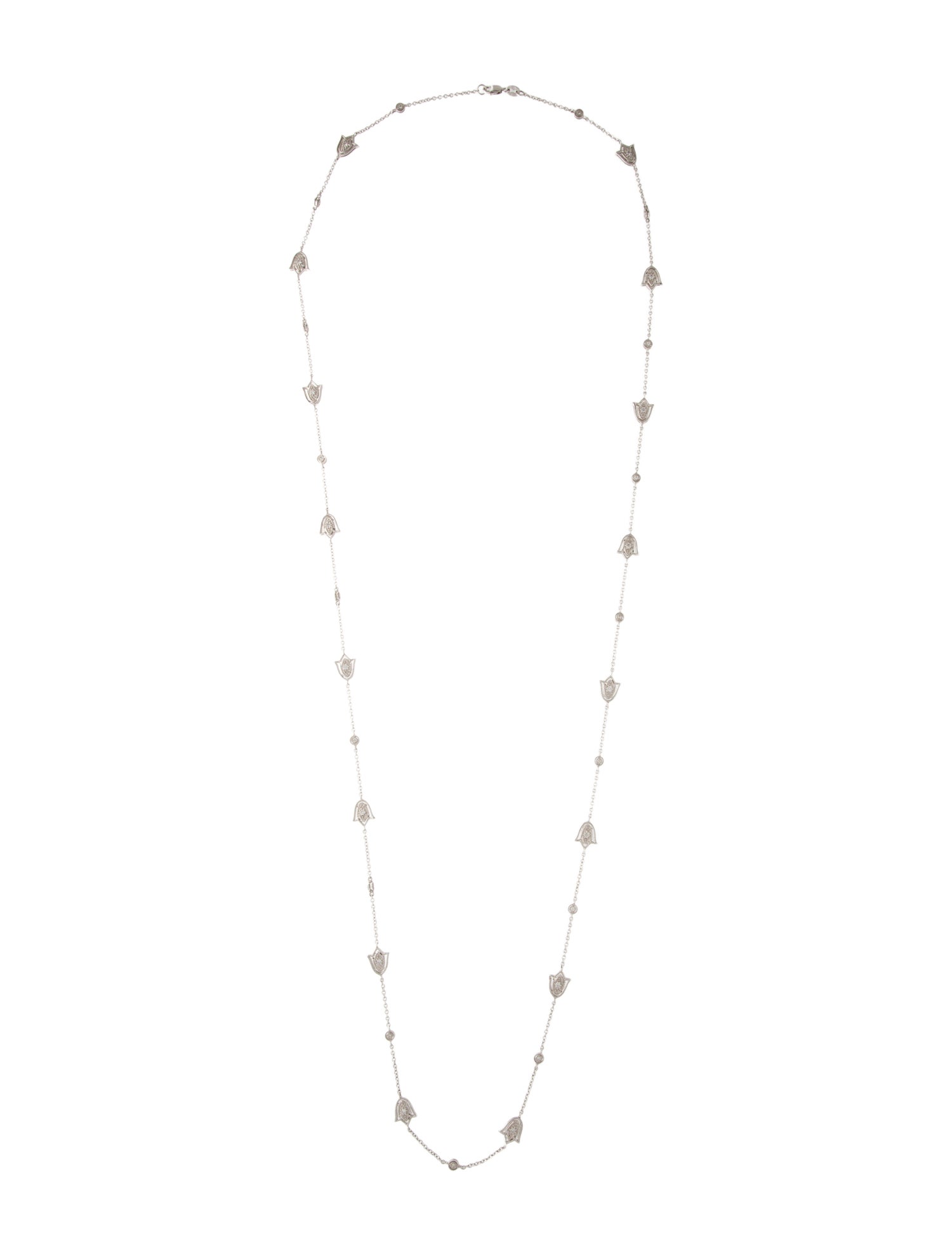 Necklace Shaill 18K 1.14ctw Diamond Tulip Station