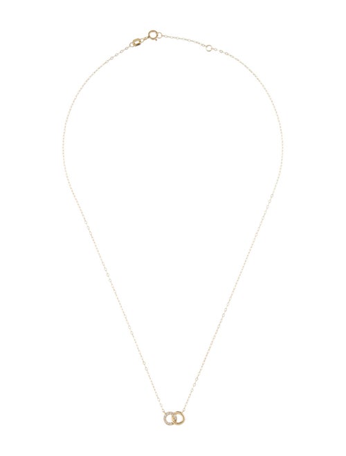 Necklace 14K Diamond Interlocking Circle Pendant Necklace