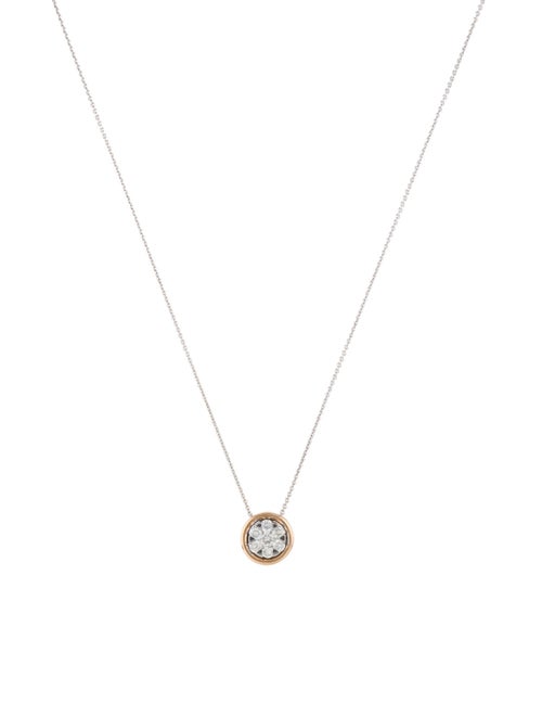 Necklace 18K Diamond Cluster Pendant Necklace