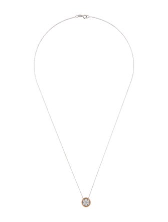 Necklace 18K Diamond Cluster Pendant Necklace