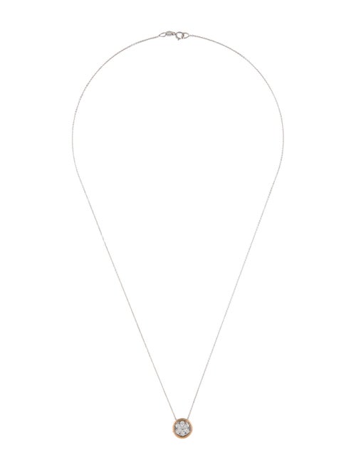 Necklace 18K Diamond Cluster Pendant Necklace