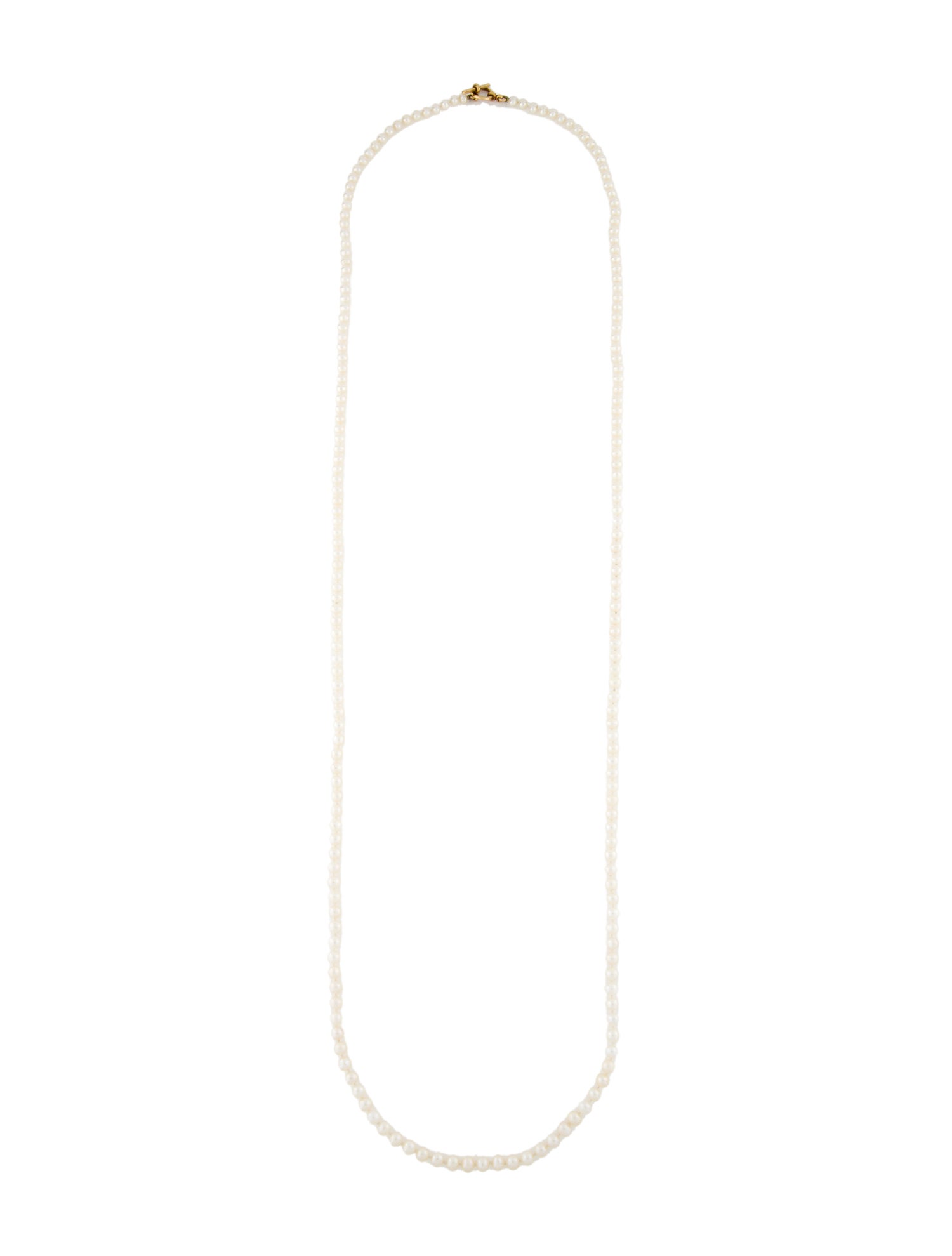 Necklace 18K Pearl Bead Strand Necklace