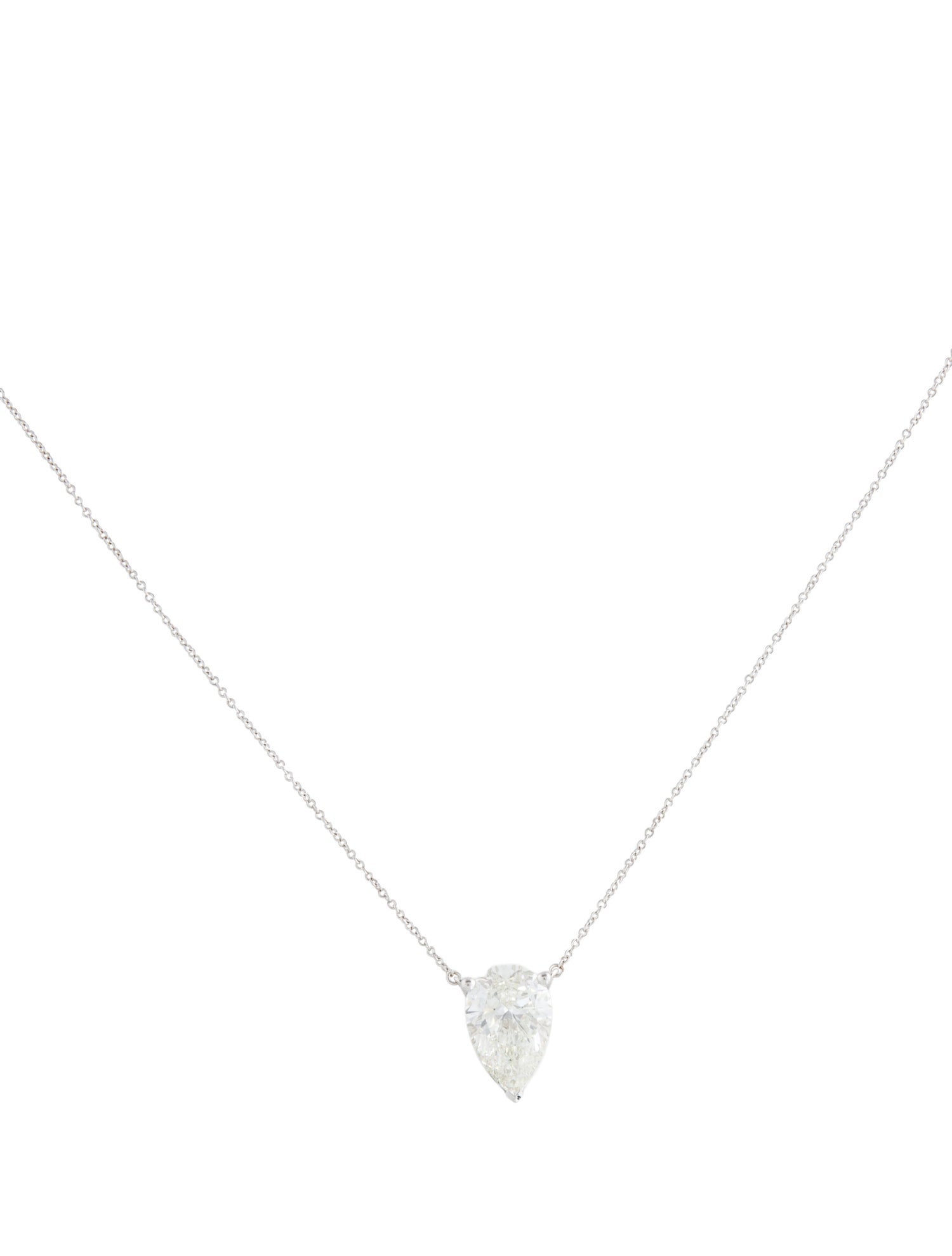 Necklace 14K 3.53ct Lab-Grown Diamond Solitaire Pendant Necklace