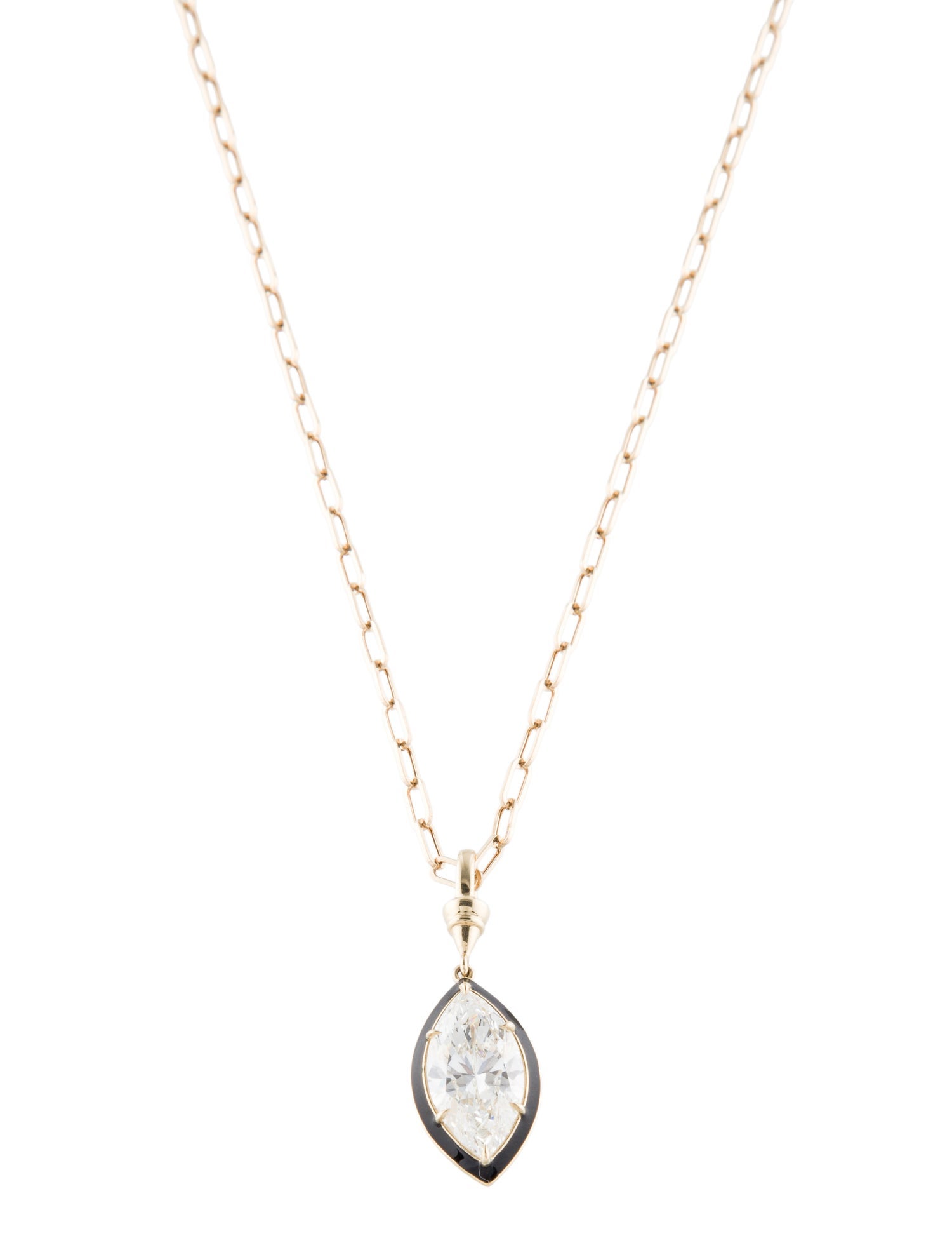 Necklace 14K Enamel 5.06ctw Lab-Grown Diamond Pendant Necklace