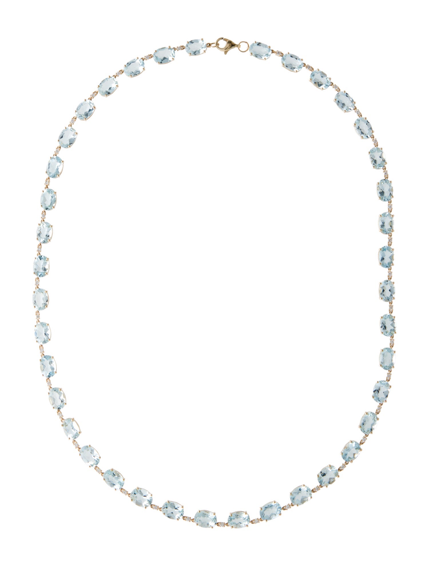 Necklace 14K 28.50ct Aquamarine & Diamond Collar