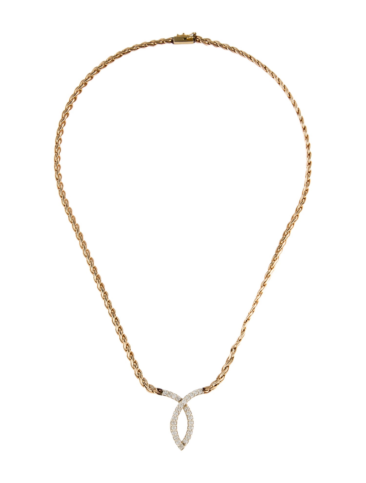 Necklace 14K Two-Tone Diamond Pendant