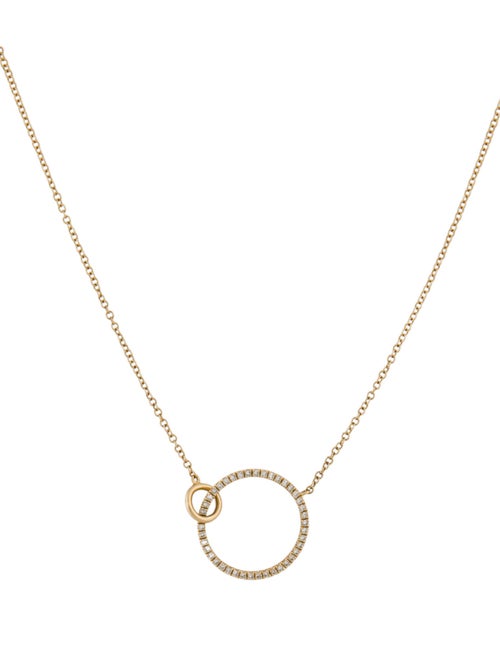 Necklace 14K Diamond Circle Pendant Necklace