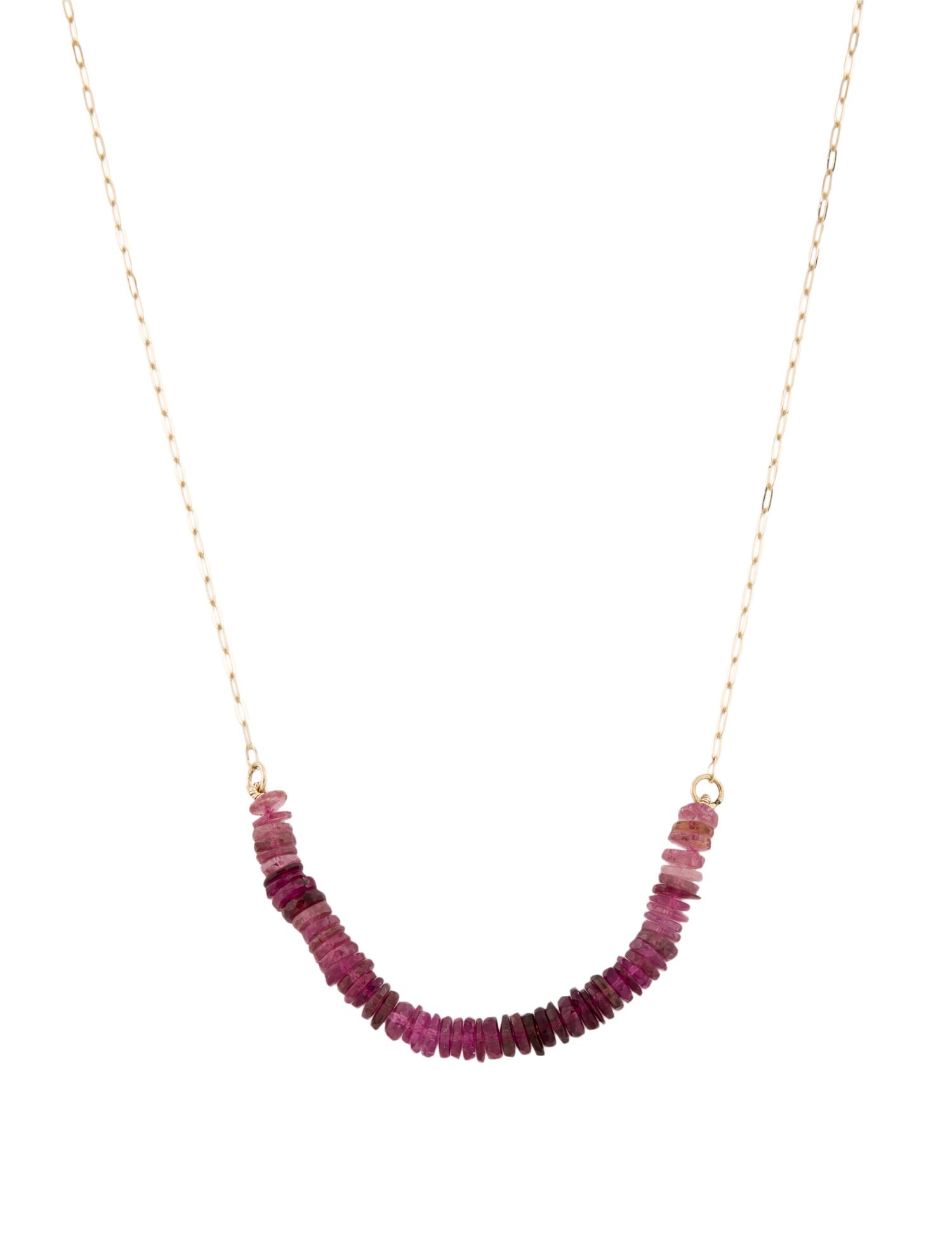Necklace 14k Tourmaline Bead Chain Necklace