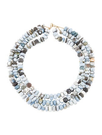 Necklace 14K Opal Multi Strand Bead Necklace