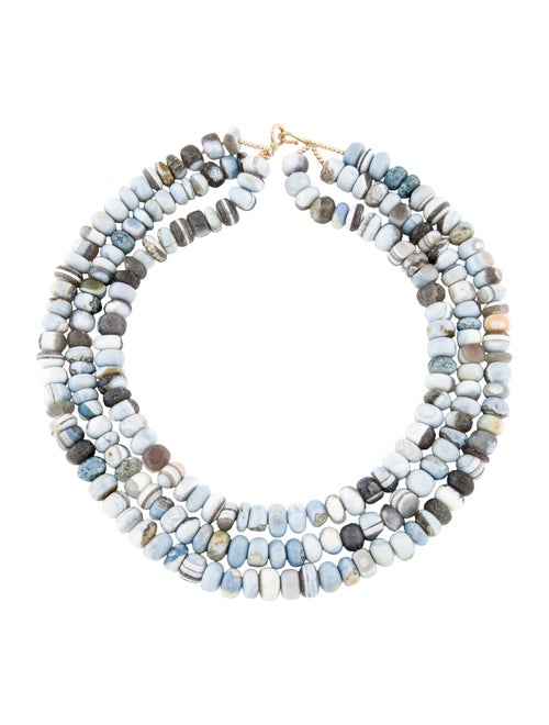 Necklace 14K Opal Multi Strand Bead Necklace