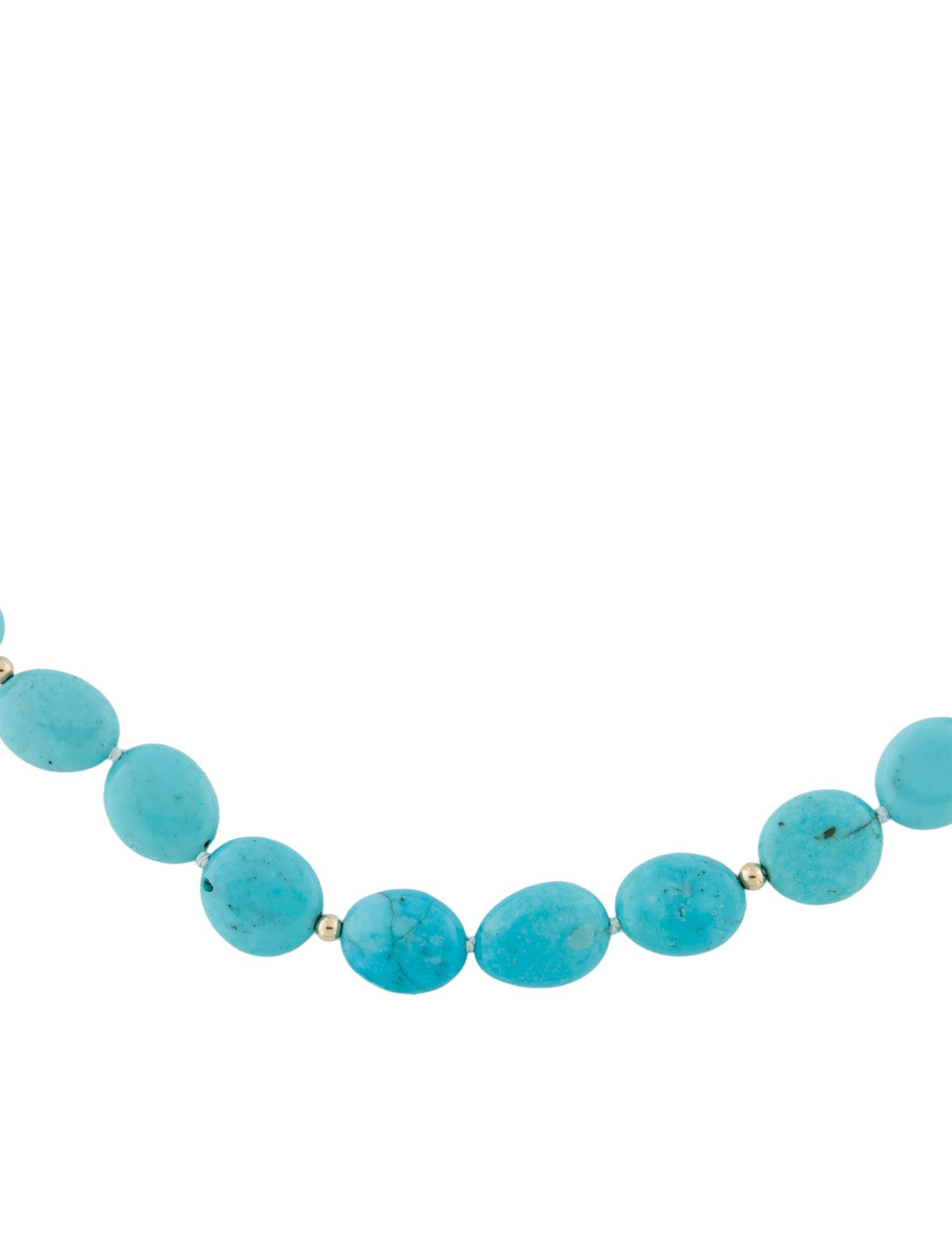 Necklace 14K Turquoise & Diamond Bead Necklac