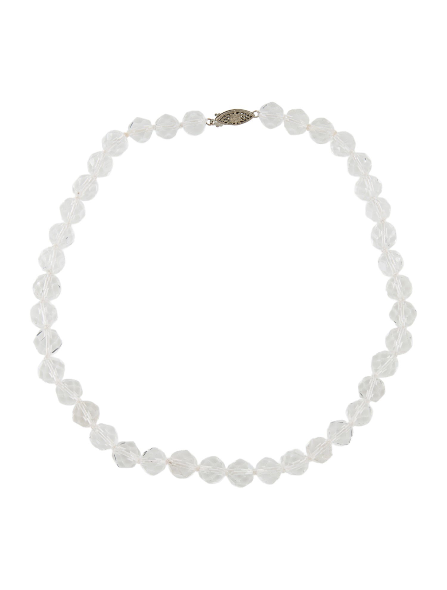 Necklace 14K Quartz Bead Strand Necklace