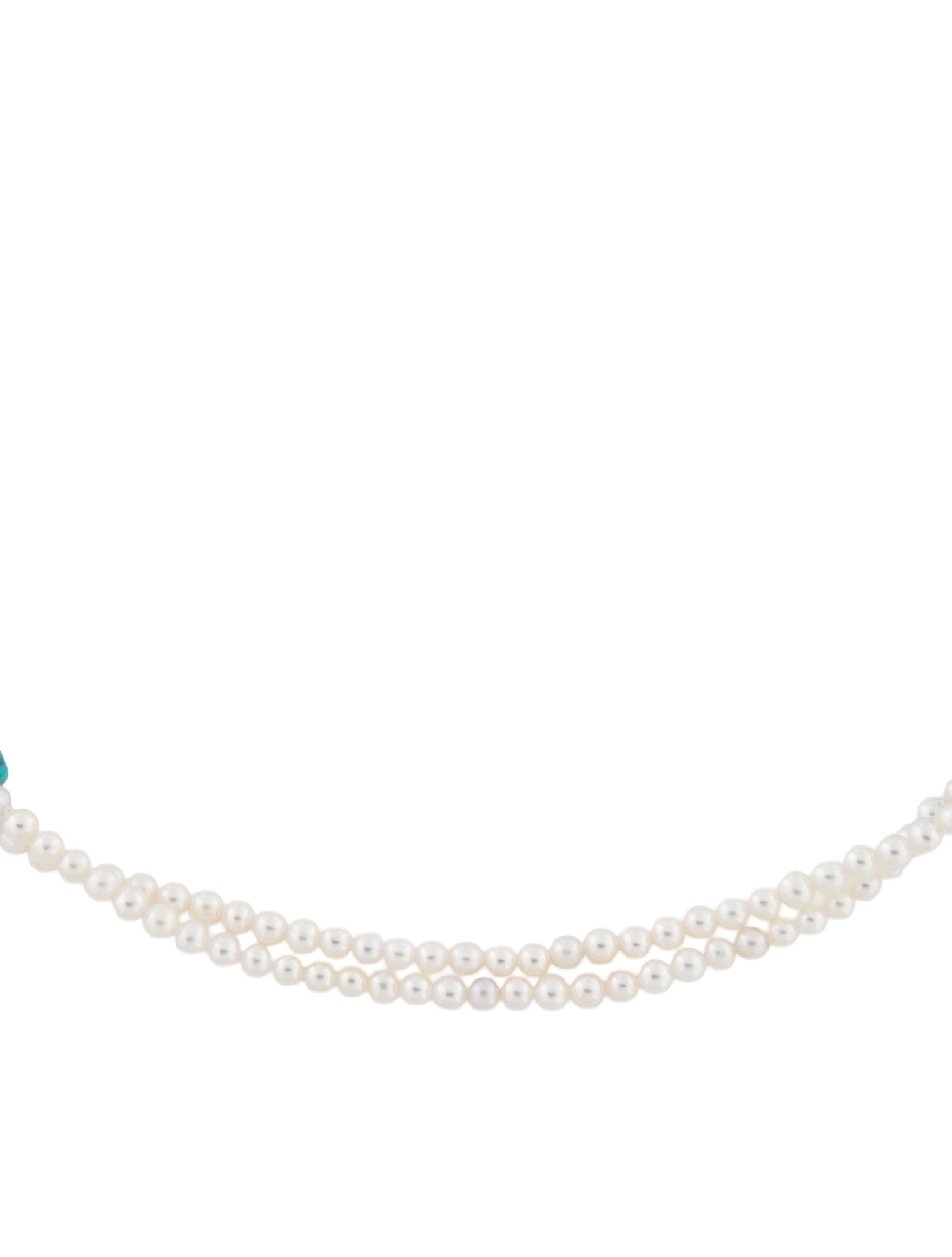 Necklace 14K Pearl & Turquoise Bead Station