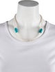 Necklace 14K Pearl & Turquoise Bead Station Necklace