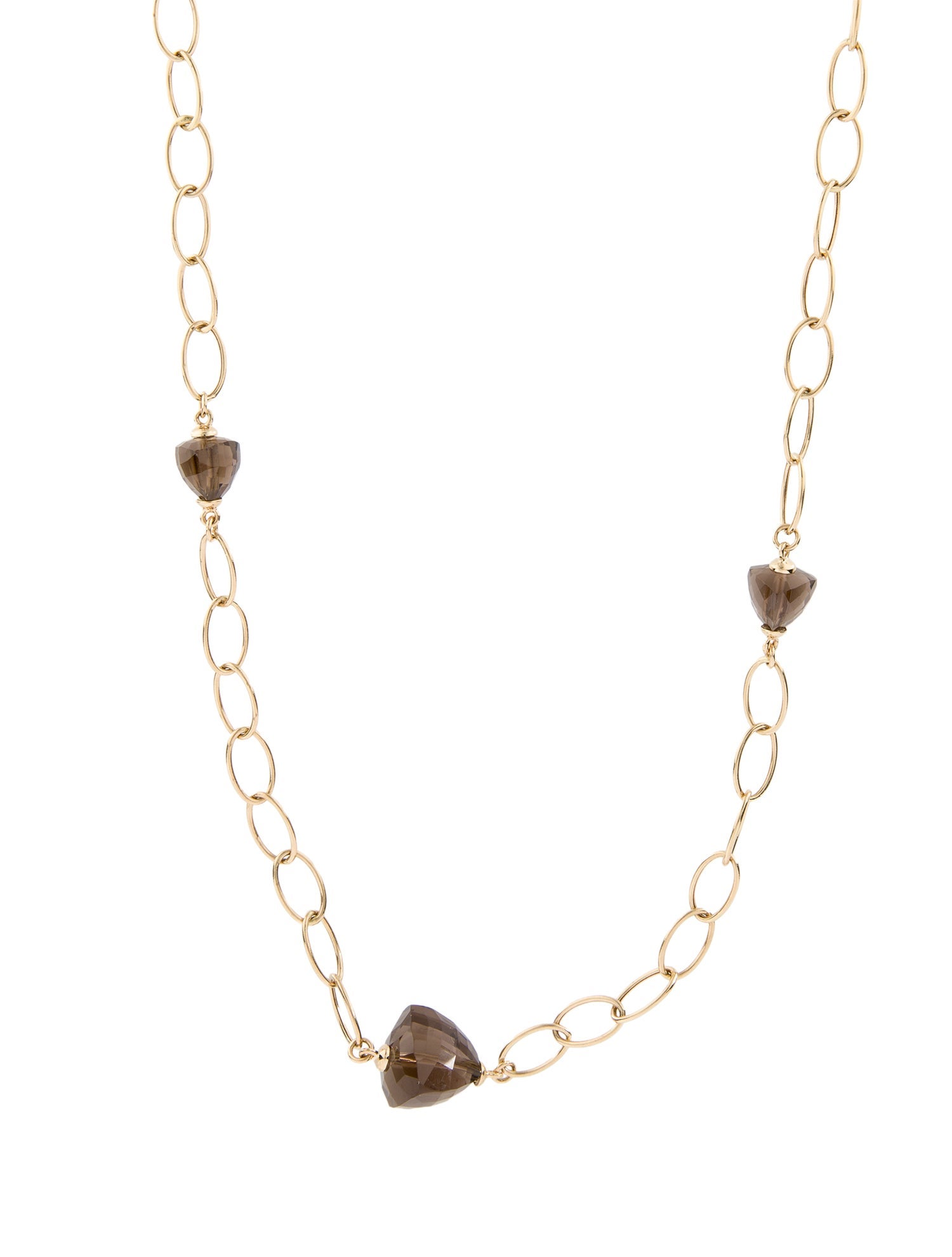Sonia Bitton 14K Smoky Quartz & Yellow Quartz Chain Necklace