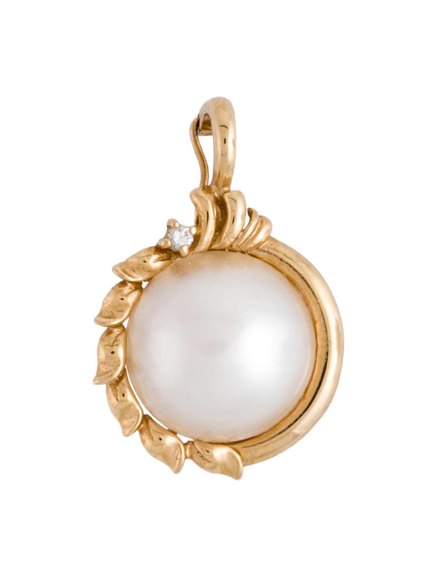 Necklace 14K Pearl & Diamond Pendant