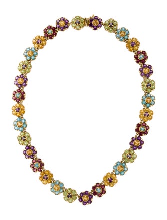 Necklace 18K Multi-Stone Flower Collar Necklace