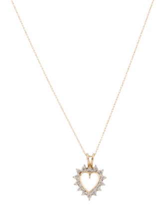 Necklace 10K Diamond Heart Pendant Necklace