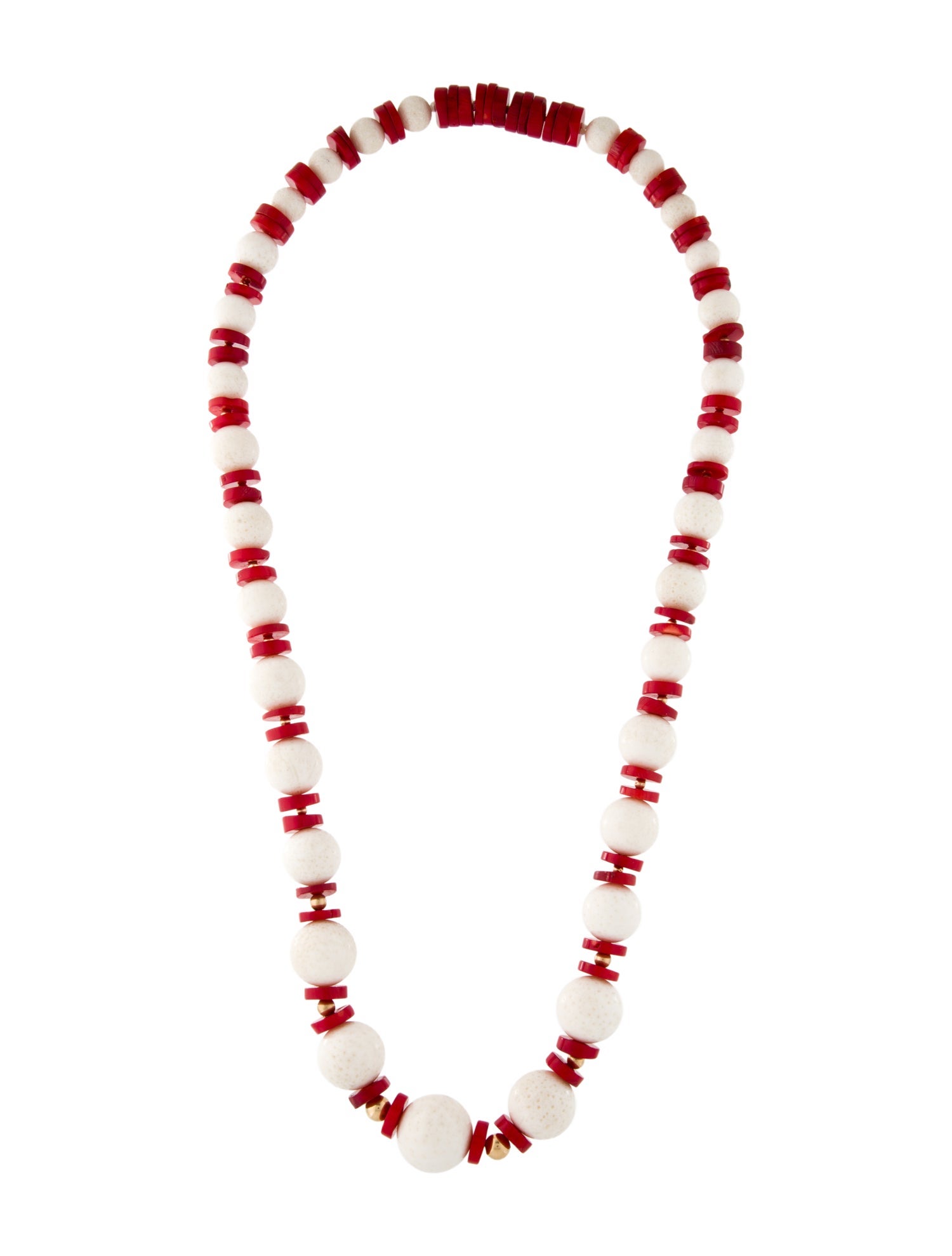Necklace 14K Dyed Coral Bead Strand