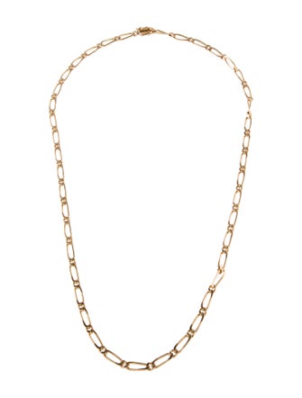 Necklace 18K Elongated Curb Link Chain Necklace