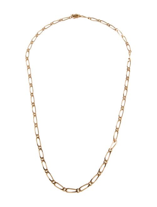 Necklace 18K Elongated Curb Link Chain Necklace