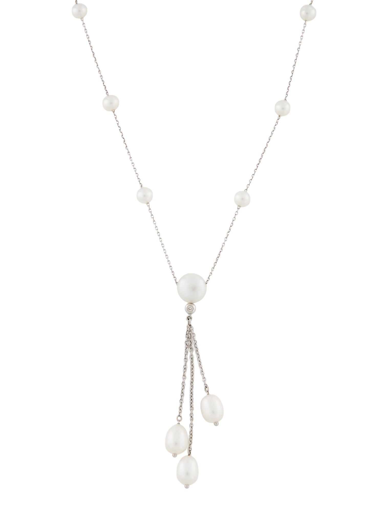 Necklace 18K Pearl & Diamond Lavalier