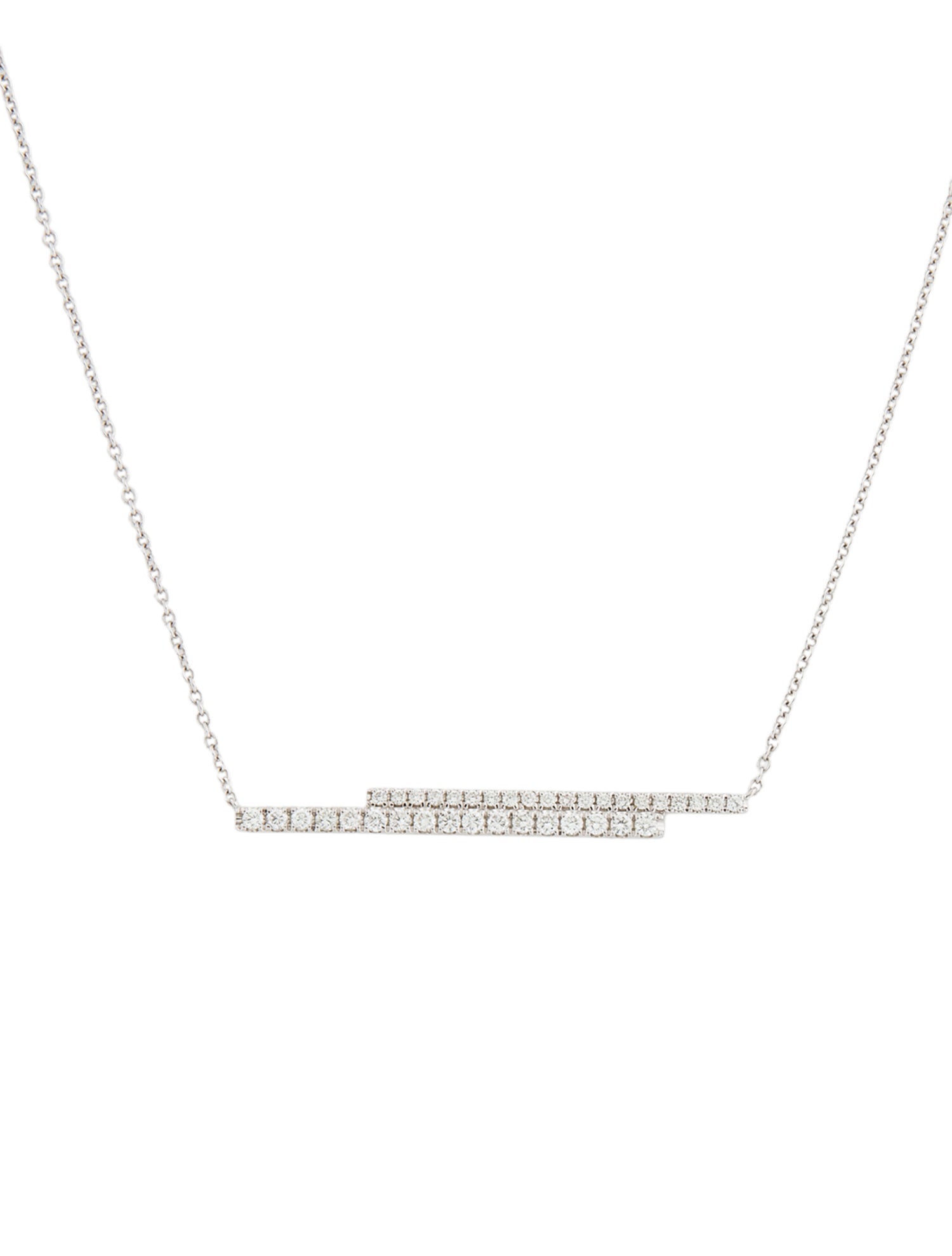 Necklace 14K Diamond Double Bar Pendant