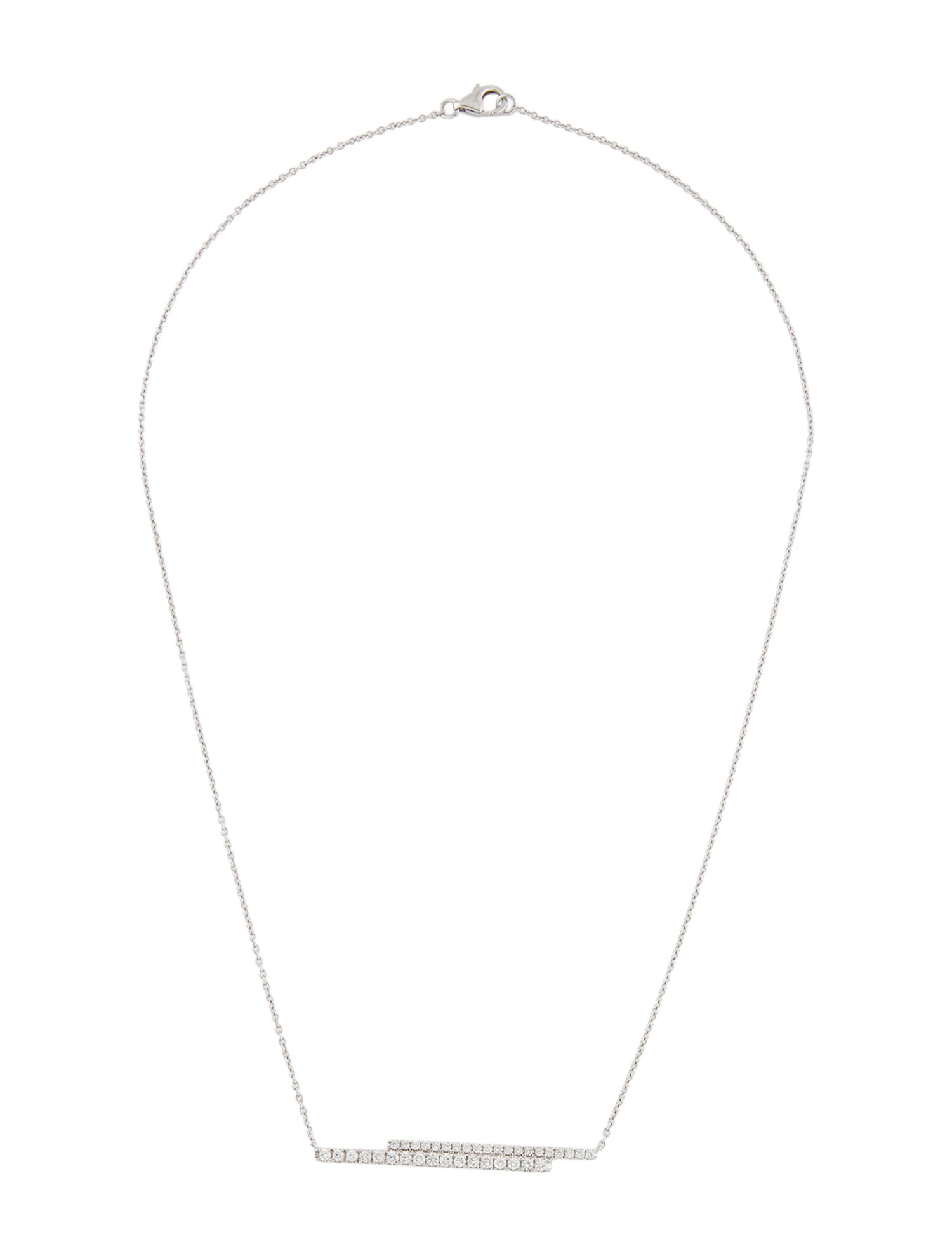 Necklace 14K Diamond Double Bar Pendant