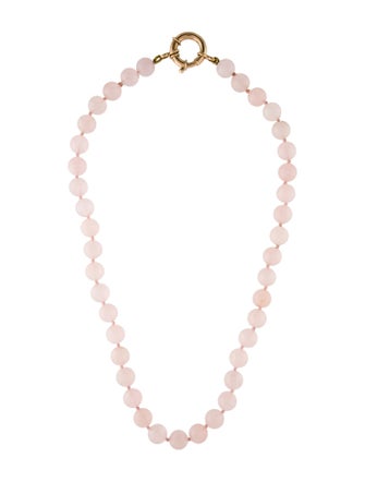 Necklace 14K Rose Quartz Bead Strand Necklace