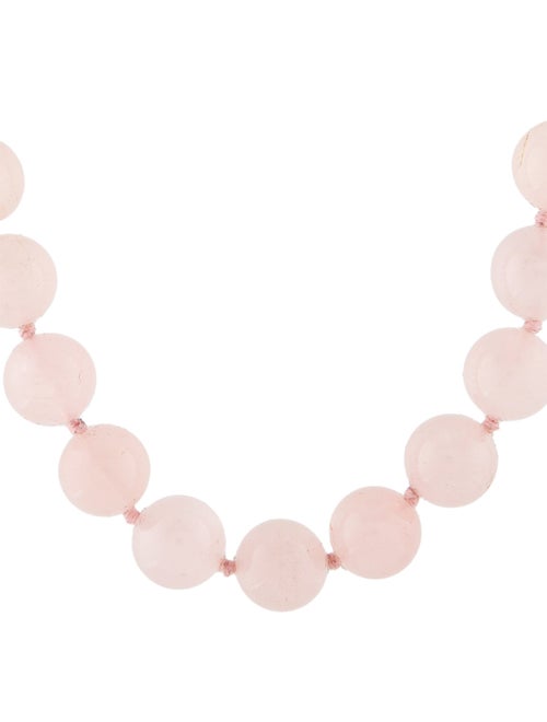 Necklace 14K Rose Quartz Bead Strand Necklace